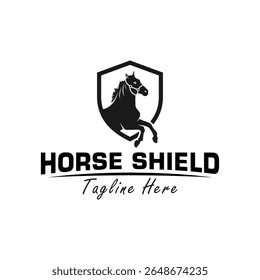 horse head shield logo design