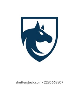 Horse head shield safety modern logo