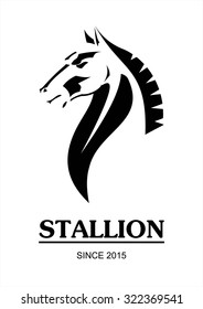 horse, horse head. side view of Elegant line art horse. Suitable for team Mascot,community identity,product identity,corporate identity,illustration for apparel,clothing, etc