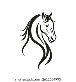Horse head. silhouette for calendar for 2026 year of the horse. vector illustration isolated on white background