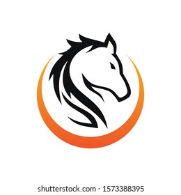 Horse Head Silhouette Logo Design