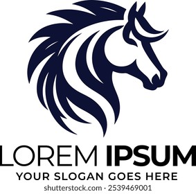 Horse head silhouette logo on white background eps 10