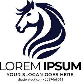 Horse head silhouette logo on white background eps 10
