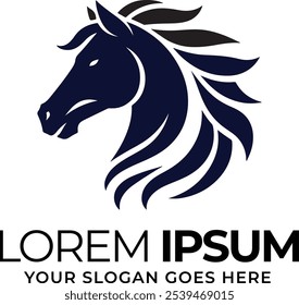 Horse head silhouette logo on white background eps 10