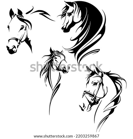 Horse Head Silhouette, Horse Head Vector Stock foto © 