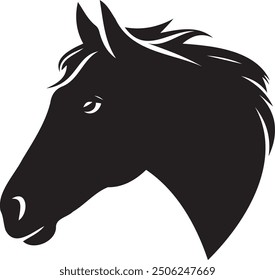 Horse head silhouette vector artwork image