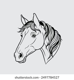 HORSE HEAD silhouette Vector design 504.eps