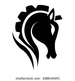 Icono de vector de silueta de cabeza de caballo