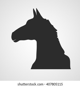 Horse head silhouette vector icon symbol design. Chess figure piece. 