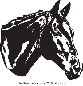 Vector e ilustración de silueta de cabeza de caballo