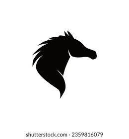 horse head silhouette vector logo