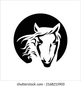 horse head silhouette. wild animal sign and symbol.