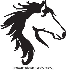 horse head sillhutee vector printable file