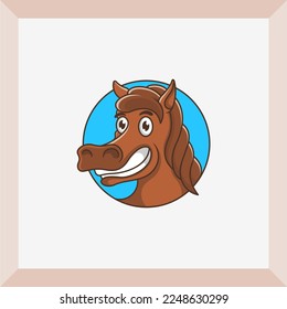 logotipo simple de cabeza de caballo para símbolo o icono