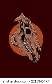 Horse head skull vector illustration