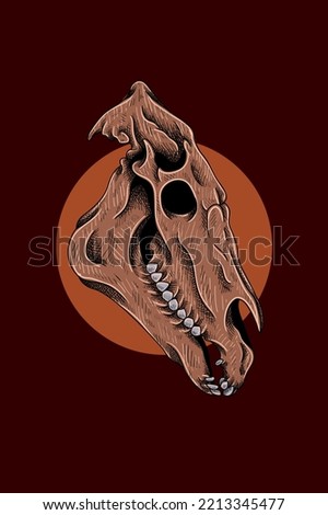 Horse head skull vector illustration