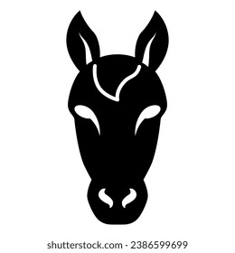 Horse head solid icon, Farm animals concept, stallion symbol on white background, horse head silhouette icon in glyph style for mobile concept and web design. Vector graphics
