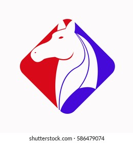 Horse head square shape logo