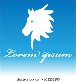 Horse head symbol isolated on background. Vector illustration.
