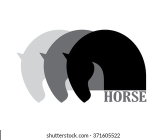 Horse head symbol logo element, vector icon