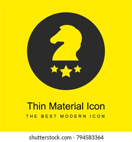 Horse head  with three stars bright yellow material minimal icon or logo design