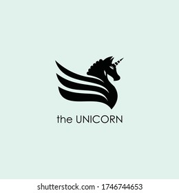 horse head, unicorn, horn, vector illustrations