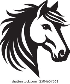 horse head vector art illustration