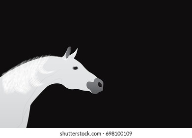 Horse head vector design on a black background