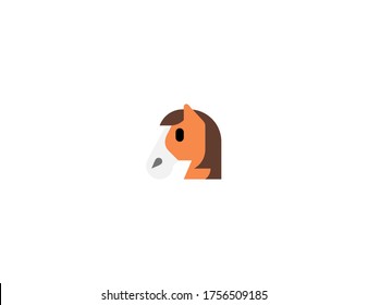 Horse head vector flat icon. Isolated horse face cartoon style emoji illustration 