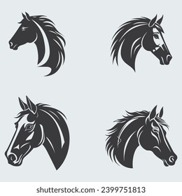 Horse head, vector icon, Illustration