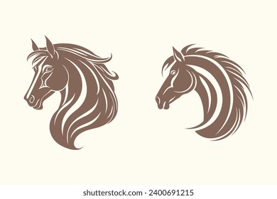 Horse head vector icon,  illustration