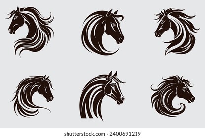 Horse head vector icon,  illustration