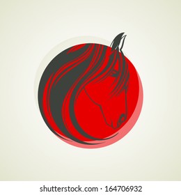 Horse head. Vector illustration 