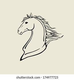 Horse head vector illustration