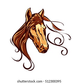 Horse head vector illustration.