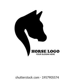 horse head vector illustration in black, great for heawan logos and icons