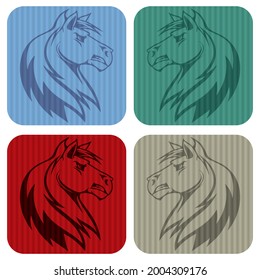 Horse Head Vector Illustration. Creative Horse Logo Template
