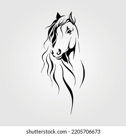 Horse Head Vector Illustration Horses Face Equestrian Head Pony Face