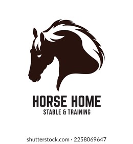 Horse head vector illustration logo design, perfect for Horse Training, Ranch and stable logo design