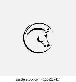 Horse head vector illustration on a white background