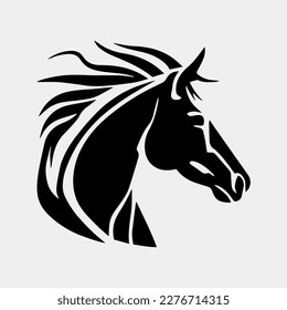 Horse head vector illustration on a white background