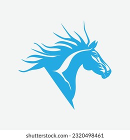 Ilustración vectorial de cabeza de caballo sobre un fondo blanco