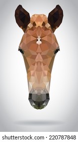 Horse head vector isolated, geometric modern illustration