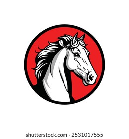 Horse Head Vector Logo in Circle