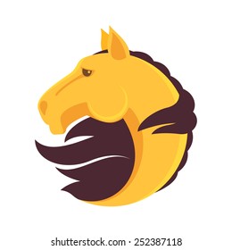 horse head vector logo, design template elements