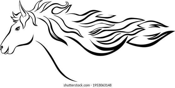 Ilustración del logotipo del vector de cabeza de caballo