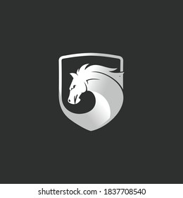 Horse head vector logo on a black background