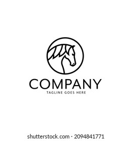 Horse Head Vector Logo Template