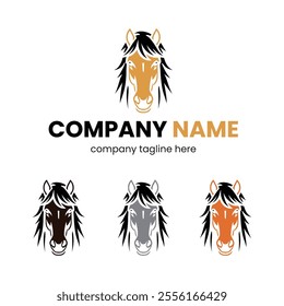 Horse head vector logo template design