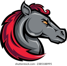 Horse head vector mascot furius